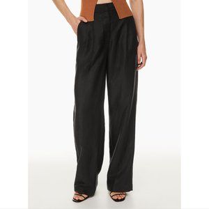 Wildfred Linen Effortless Pant in Black | Size 0, XS